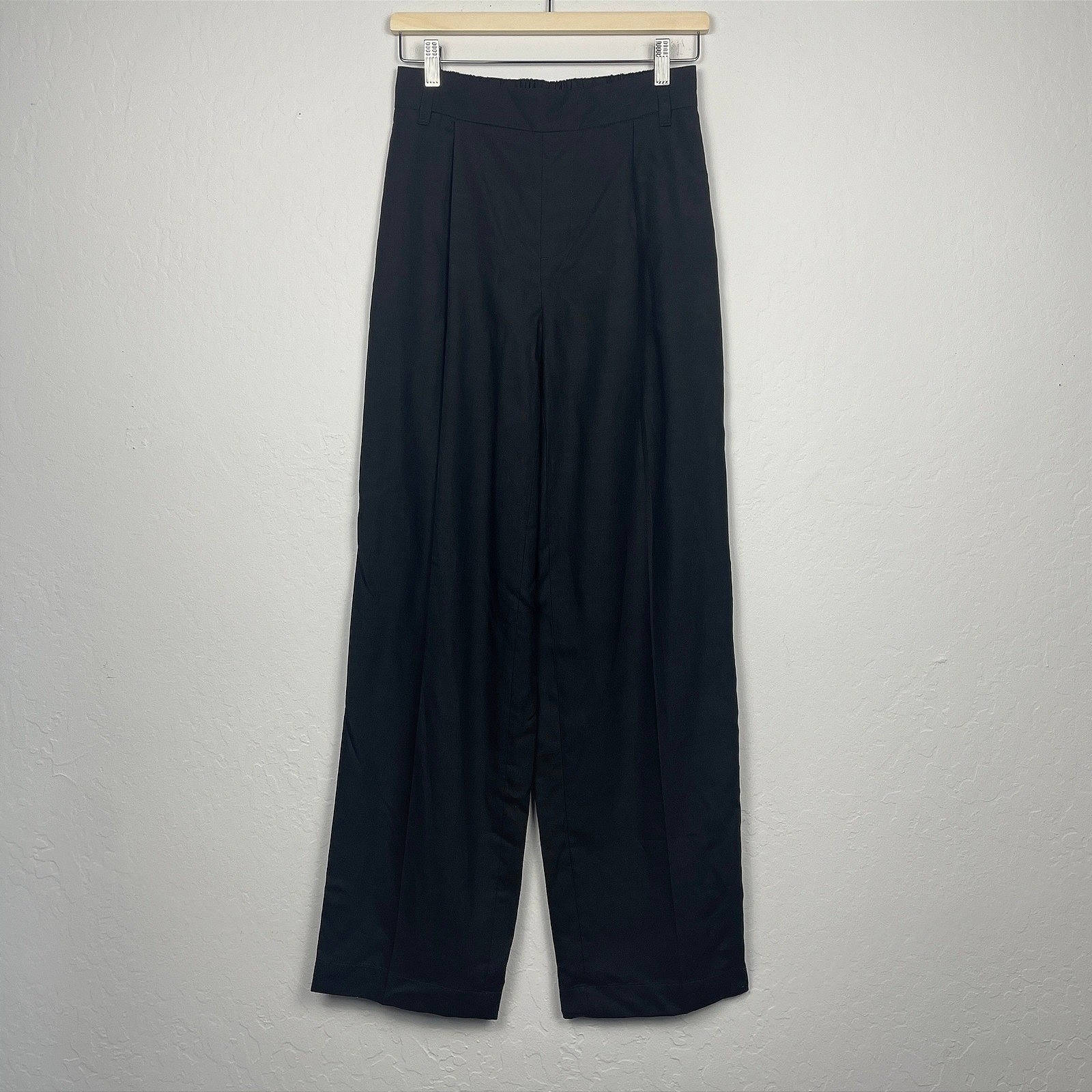 Nwt Vince Pull On Pants Wide Leg Black Lyocell Linen Size Xs